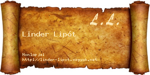 Linder Lipót névjegykártya